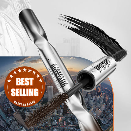 Double Ended Waterproof Mascara Black&Brown, Long-Lasting Lashes, Volumizing Lengthening for All Skin Types, Mascara Waterproof