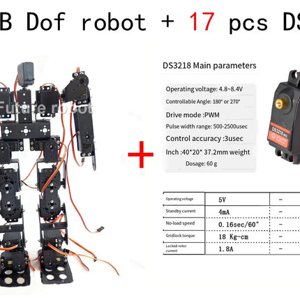 17 Dof Robot Dance Robot Biped Walking Robot for Teaching DIY Kit Servo MG996/DS3218 Educational Kit Humanoid Programmable Robot