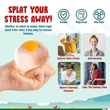 Summer Taba Squishy Egg Yolk Egg Pinch Ball Silicone Water Ball Stress Resistant Transparent Bubble Squeeze Toy Kids Gift