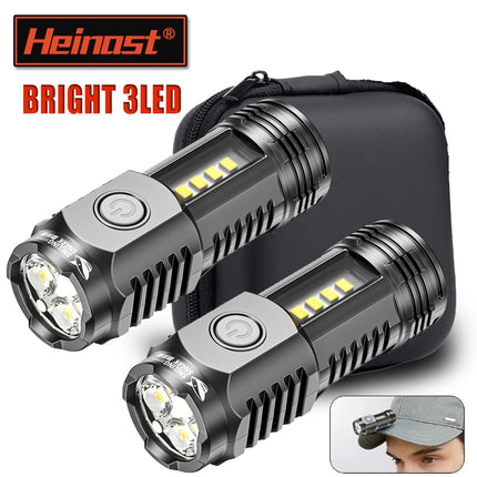 Portable Mini LED Handheld Flashlight Powerful Fingertip Torch Outdoor Waterproof Hiking Camping Flash Light with Pen Clip