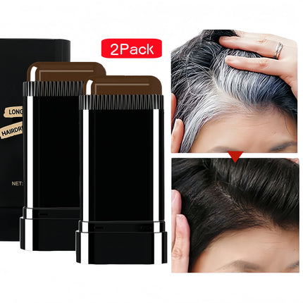 2Pcs Comb Hair Dye Stick Portable Hair Root Cover Up Stick Men Women Gray Hair Coverage Sweat-Proof 2in1 Instant Coloring Wand