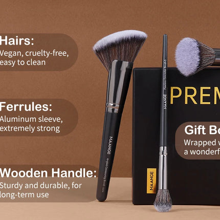 MAANGE Professional Gift Box 25 Pieces Makeup Brushes Kit Face Eye Beauty Brushes For Foundation Conceal Eyeshadow Contour Brush