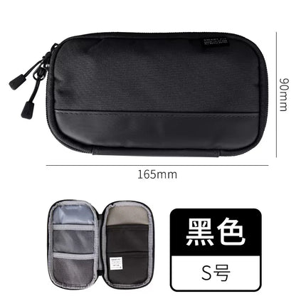 Lihit Lab Large Capacity PU Waterproof Pencil Case Big Pen Holder, Fabric Stationery & Sundry Bag for School Students