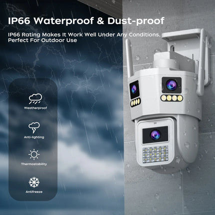 JOOAN 15MP Three Lens IP Camera PTZ Outdoor Three Screen night vision 5g WiFi Security Camera Auto Tracking Cctv camera
