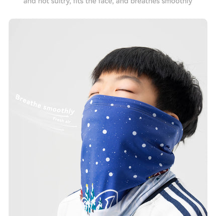 ROCKBROS Children Reversible Warm Scarf Fleece-Lined Ear-Warming Hat High Elasticity Breathable Built-in Drawstring Sports Mask