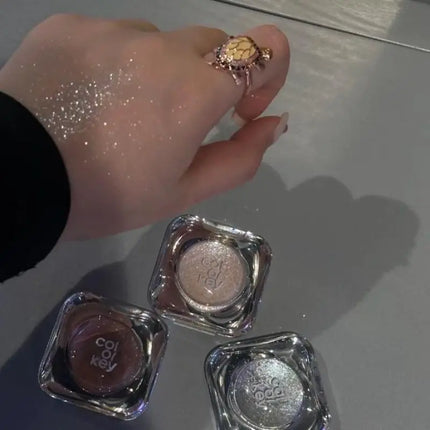 Colorkey Sparkling Monochrome Eyeshadow Palette Color Rendering Without Smudging Beautify Highlight Shiny Monochrome Eye Shadow