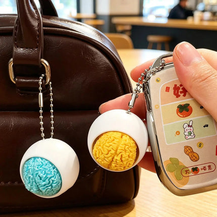10/1pcs Fun 3D Printed Skull Brain Clicker Keychain Skull Button Fidget Clicker Mechanical Keyboard Bag Pendant Stress Relief