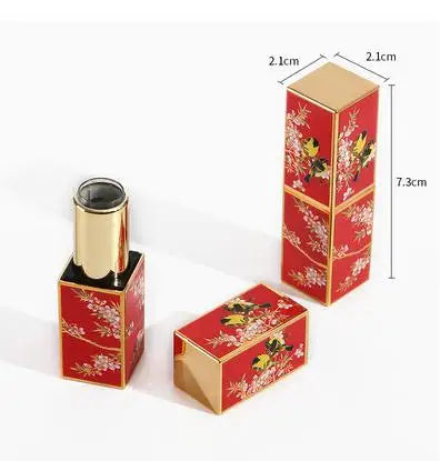 10/30/50pcs Empty Lipstick Tube Lip Balm Tube Square Fresh and Elegant Chinese Style 3D Printing Lip Gloss Cosmetic Container