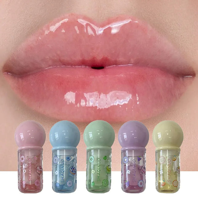 Shaoinuo Fruit-Flavored Lip Oil - Christmas Gift, Moisturizing and Nourishing, Long-Lasting, Non-Sticky and Glossy, Plumps Lips, Lip Balm Specifically for Students, Everyday Nude Makeup, Holiday Gift