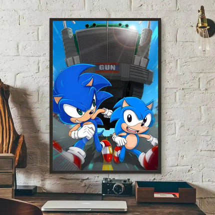 MINISO Sonic Wall Poster Removable Sticker | MINISO Sonic Poster Wall Sticker