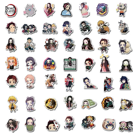 100Pcs Demon Slayer Japanese Anime Stickers Graffiti Skateboard Refrigerator Decorated Notebook Luggage Waterproof Sticker