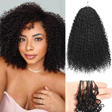 28 30 Inch Afro Kinky Curly Human Hair Crochet Knotless Pre-Separated Feather Light Crochet Human Hair Extensions 60g/Pack