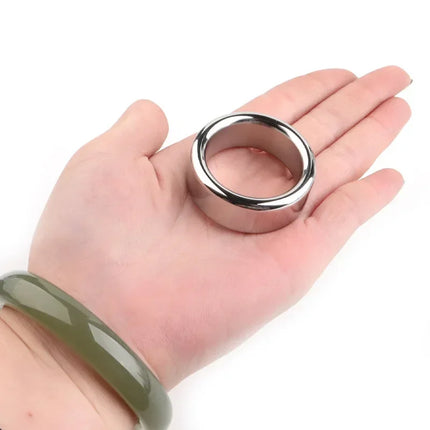 Top Quality Small Large Size Male Penis Ring Lock Stainless Steel Heavy Metal Cock Ring Ball Stretcher Erection Sexy Toy For Man