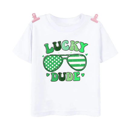 Rainbow Lucky Print Kids Shirts St. Patrick's Day Party Boys Girls Outfit T-shirt Holiday Child Short Sleeve Tops Toddler T Shirt