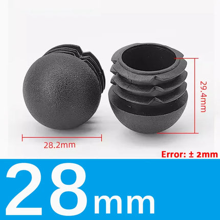 Black/White Plastic Round Pipe Plug Tube Non-Slip Chair Leg Foot Dust Cover Domed End Caps Floor Protector Pad Dia 13mm-40mm