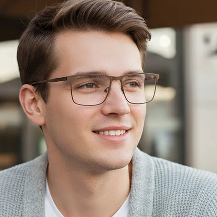 ZENOTTIC Alloy Square Progressive Prescription Glasses for Men Anti Blue Light/Photochromic Optical Eyeglasses