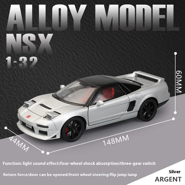 1:32 Honda Acura NSX NA1 Supercar Racing Sports Couple Alloy Metal Diecast Model Car Sound & Light Collection Simulation Gifts