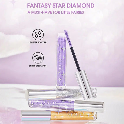 Diamond Mascara Shiny Galaxy Sequins Glitter Lash Mascara Eyelashes Waterproof Fast Dry Curling Thick Mascara Shimmer Makeup