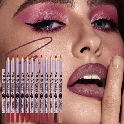 12 pcs Long-Lasting Lipstick Set with Professional Lip Liner Pencil and Matte Lip Gloss for Women Valentine's Day Gifts