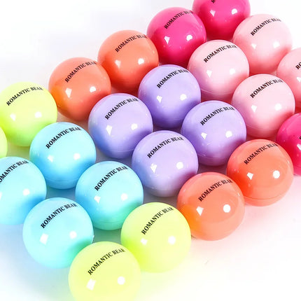 Fruit Flavor Lip Balm Cute Round Ball Pure Natural Plant Kids Baby Girls Lips Balm Moisturizing Romantic Bear