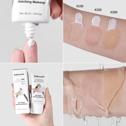 Lakerain Color Changing Liquid Foundation Coverage Skin Shade Matching Makeup SPF15 Moisturizing Even Toning Natural Makeup