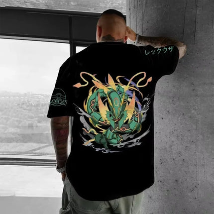 Pokémon Joint T-shirt Animation 2025 Summer New Men Street Style Oversized Casual Wear Printed Loose Version Short-sleeved Top