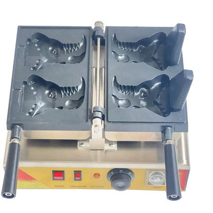 2PCS Crocodile Shape Waffle Electric Machine Open Mouth Bear Type Taiyaki Ice Cream Waffle Maker 1800W Commercial Snack Baker