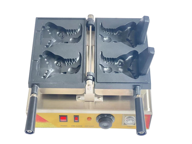 2PCS Crocodile Shape Waffle Electric Machine Open Mouth Bear Type Taiyaki Ice Cream Waffle Maker 1800W Commercial Snack Baker