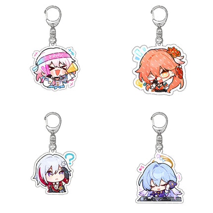 Honkai: Star Rail Anime Figure Acrylic Keychain Dan Heng Feixiao Firefly Model Plate 4pc/set Keyring Game Fans Gift