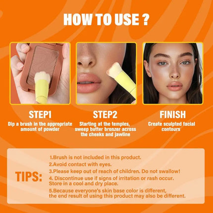Butter Bronze Contouring Cream Shading Palette Silky Shimmer Powder Waterproof Monochrome Nude Matte Korean Face Cosmetics