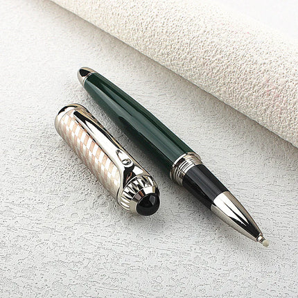 Metal Ballpoint Pen Retractable Signature Pen Crest Style Metal Housing Black Ink Medium Point 0.7mm Smooth Writing