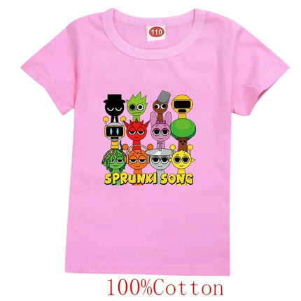 Summer Children's T-shirt Sprunki Game Incrediblebox Print Cartoon Short Sleeve Casual Fashion Boy Girl Baby Tee Top Kid Clothes