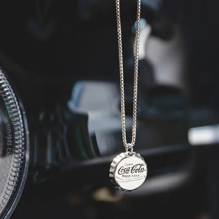 American Twisted Coke Bottle Cap Pendant Male and Female Personality Necklace Ins Style Punk Hip Hop Trend Gift