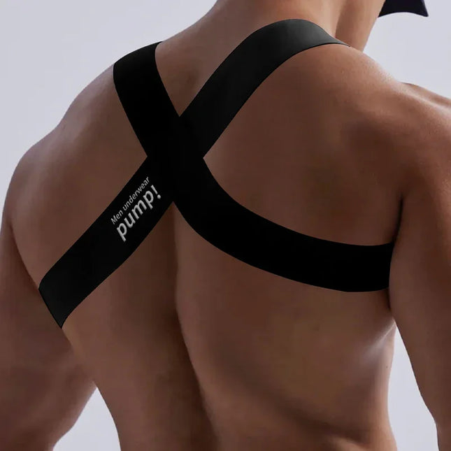 Men Sexy Chest Straps Body Muscle Harness Club Cosplay Lingerie Costume Gay Underwear Elastic Band Bondage Vest Shoulder Straps