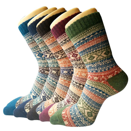 1/2/5 Pairs Women's Autumn Winter Wool Socks Warm Soft Mid Length Socks Ultra Thick Women's Antifreeze Cashmere Short Socks
