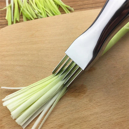 Kitchen Shred Silk The Knife, Stainless Steel Chopped Green Onion Knife, Curved Handle Design, Food Speedy Chopper Green Onion
