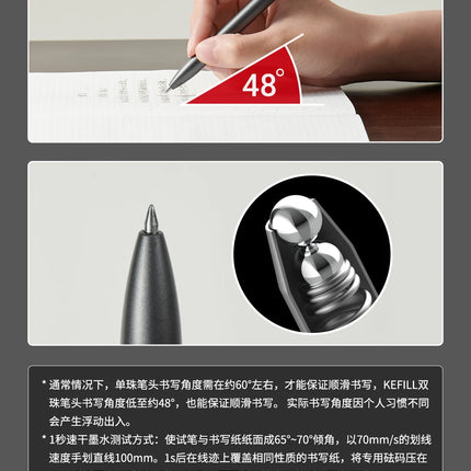 KACO Gel Pens Press Signature Pen Stationery Metal Pen Clip 0.5mm Black Ink Quicking Drying Large Capacity 800M Smooth Writing