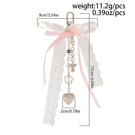 Y2K Phone Charm Bow Heart Star Keychain Pendant Kawaii Key Chain Bag Phone Chain Cute Accessory For Girls Women Jewelry
