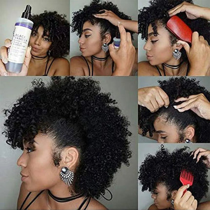 Synthetic High Puff Afro Mohawk Ponytails for Women Mohawk Short Kinky Curly Ponytail Extension Hair Bun with Bangs