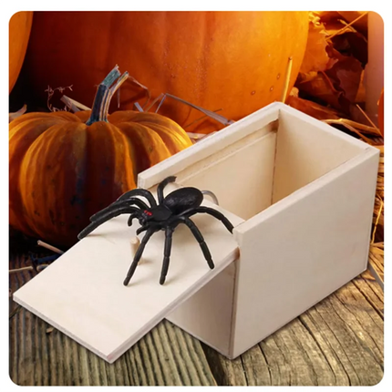 Trick Spider Funny Scare Box Wooden Hidden Box Quality Prank Wooden Scare Box Fun Game Prank Trick Friend Office Toys