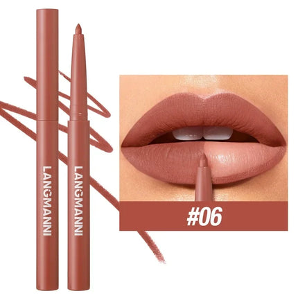 12 Colors Waterproof Lip Liner Pencil Matte Red Brown Plumping Lip Stain Long-Lasting Smooth Perfect Outline & Filling Lips