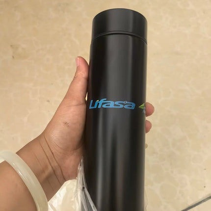 LOGO Name Thermal Bottle with Digital Thermometer 500ml Led Bilayer Flask Vacuum Insulated Bottle Portable Thermos Bottle