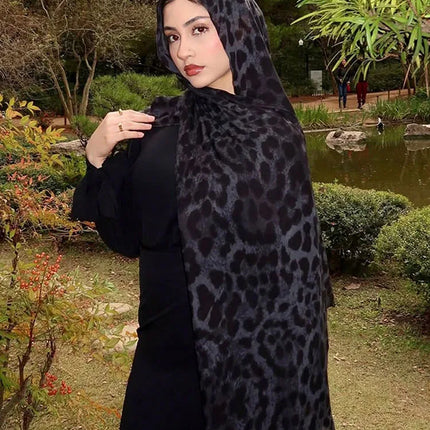 Ramadan Muslim Hijabs Women Spring Leopard Print Scarves Shawl Luxury Eid Hijab Wrap Islam Turban Female Party Headscarf 2026