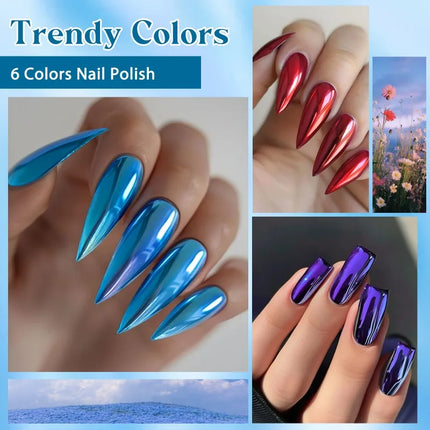 6pcs 8ml Water-Based Nail Polish Long Lasting Quick Drying No Need of Lamp to Cure Nail Supplies Vernis for Nail Art Decorations