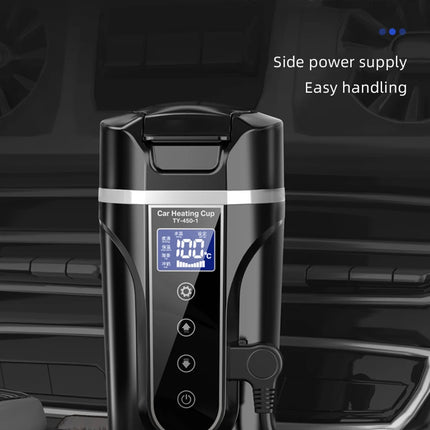 Electric kettle 12v/24v smart car heating cup touch screen thermos cup 450 ml car heating cup adjustable temperature