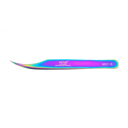 VETUS Original New MGT Series Eyelash Tweezers Anti-slip Handle Fish Scale Texture Precision Super Fine Fiber Tip Tweezers