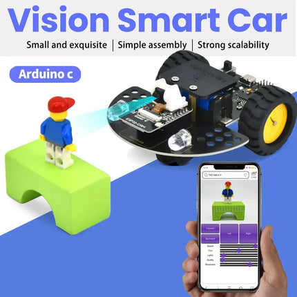 Keyestudio ESP32-CAM Vision Smart Robot Car Arduino-Compatible Legoeds Blocks AI Camera Robot Support STEM Coding Gift for Kids