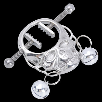LUUK Skull Nipple Chain Clamps Clips Stainless Steel Adjustable Pressure with Chain Sex Toys for Women