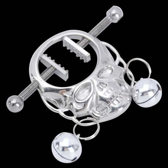 LUUK Skull Nipple Chain Clamps Clips Stainless Steel Adjustable Pressure with Chain Sex Toys for Women