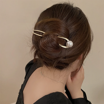 Metal Flower Hair Stick For Women Girls U-shaped Hairpin Fashion Hair Clip Pins New Blue Crystal Hair Bun Hair Accessories